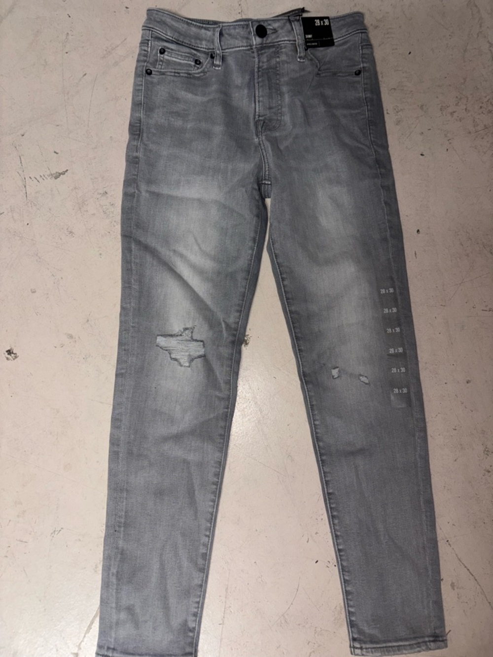 Express Gray Distressed Slim Skinny Jeans 28 NWT Stretch